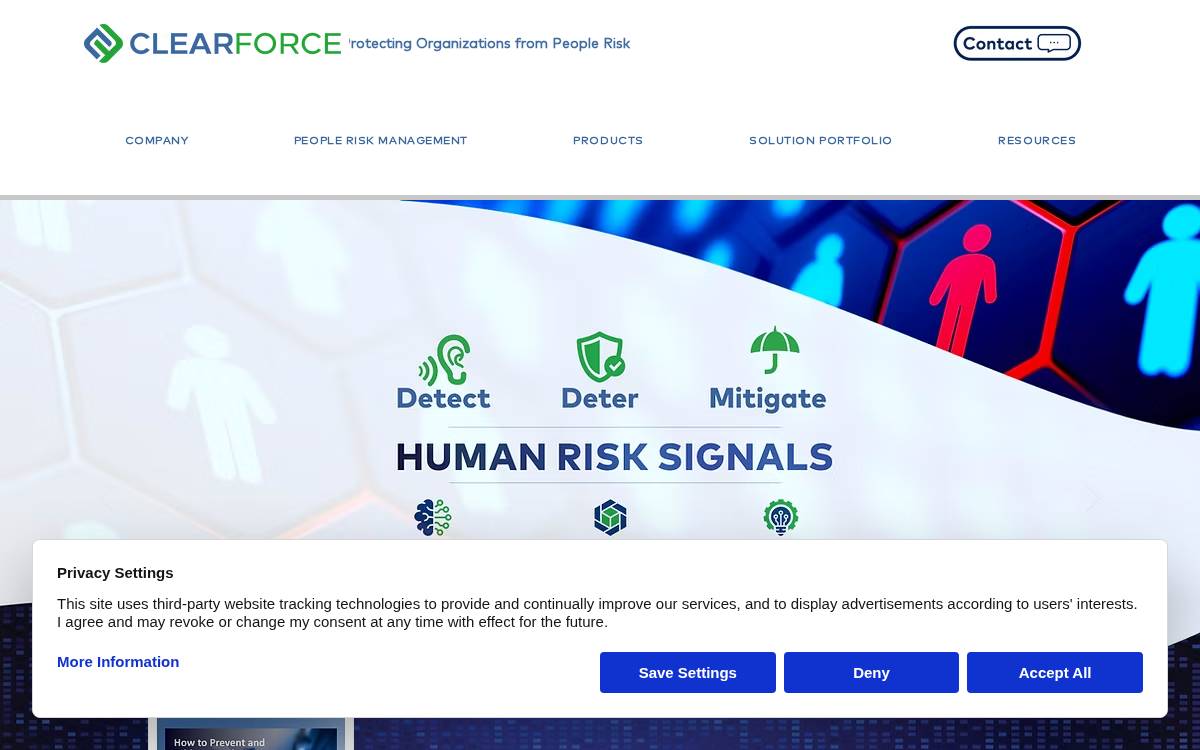 ClearForce website preview