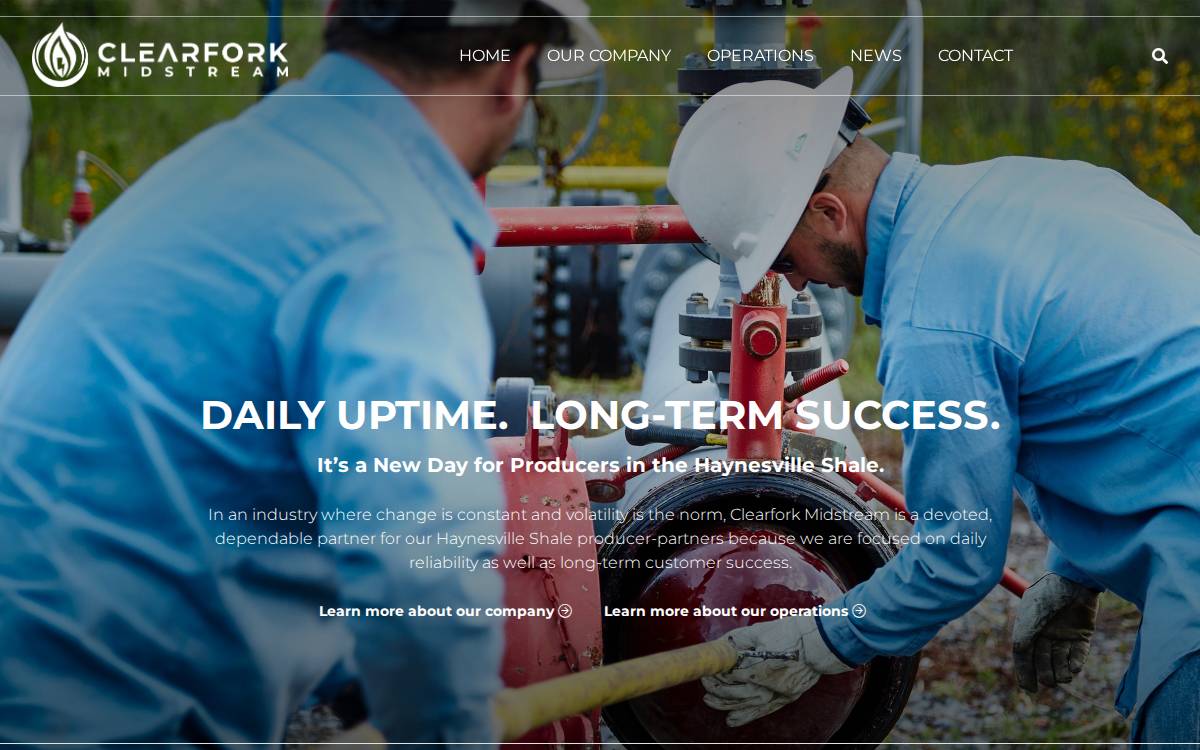 Clearforkmidstream website preview