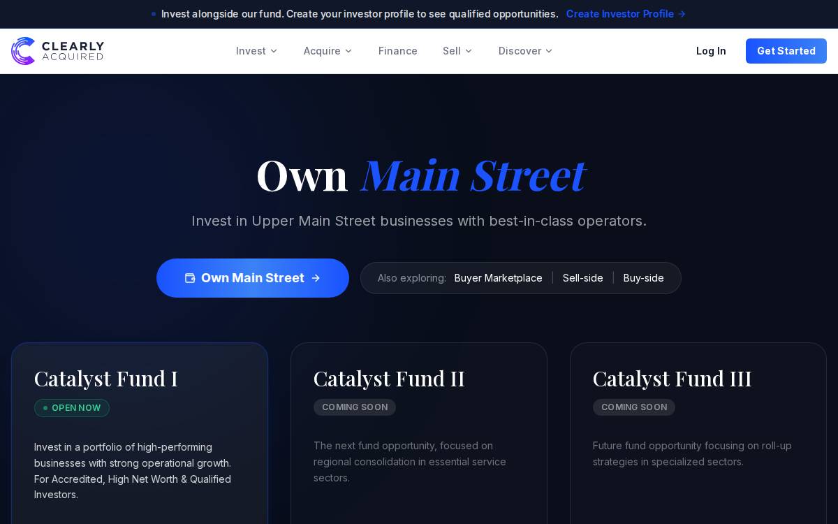 Clearly Acquired website preview