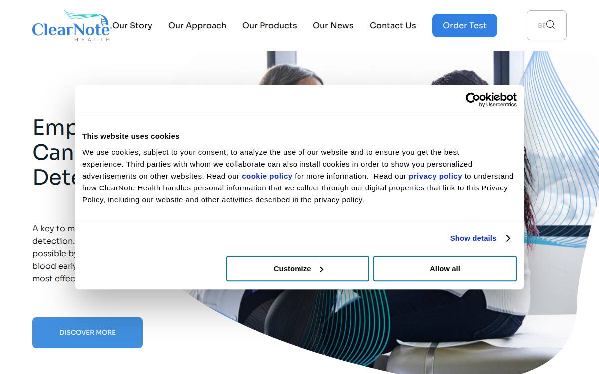 ClearNote Health website preview