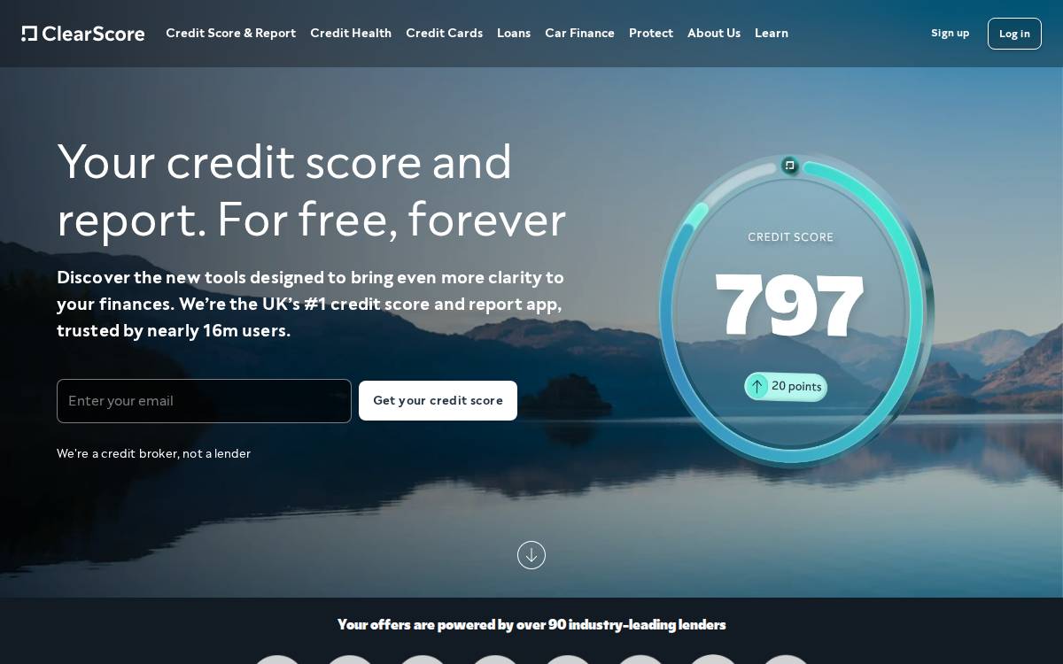 ClearScore website preview
