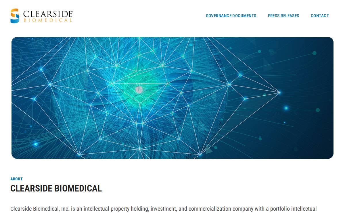 Clearside Biomedical website preview