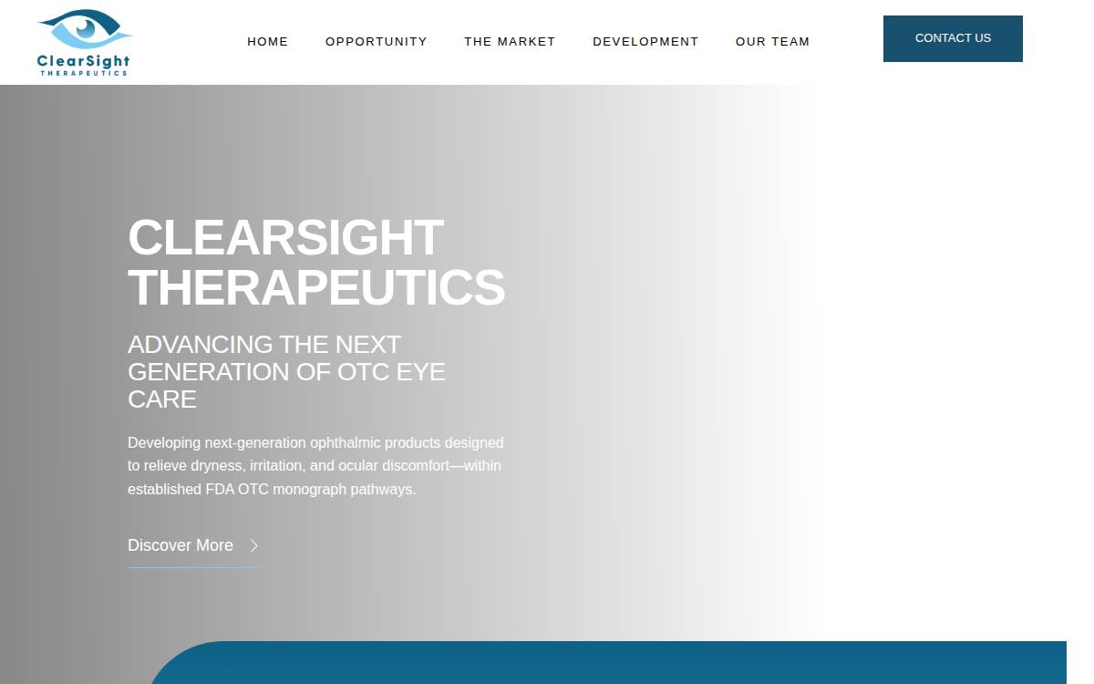 ClearSight Therapeutics website preview