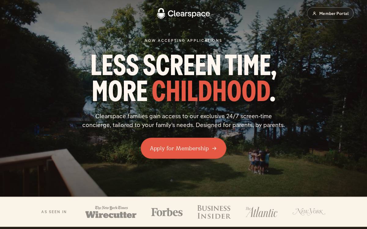 Clearspace website preview