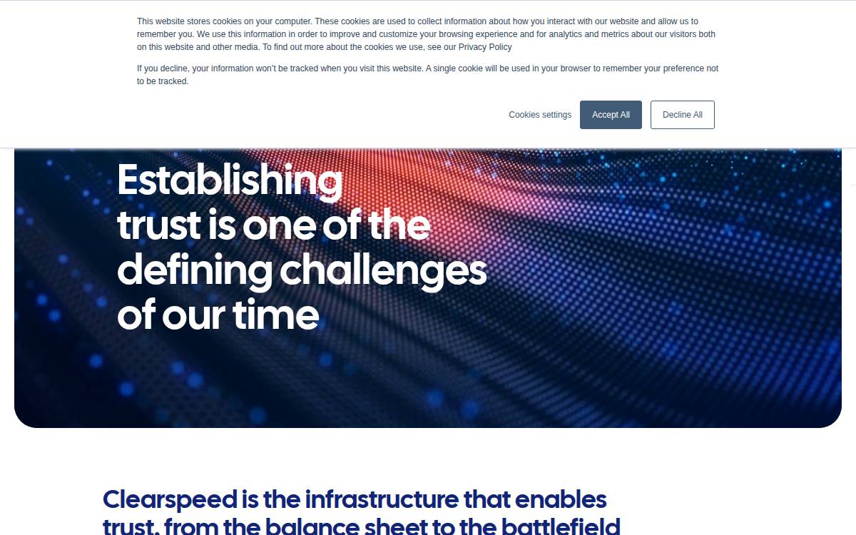 Clearspeed website preview