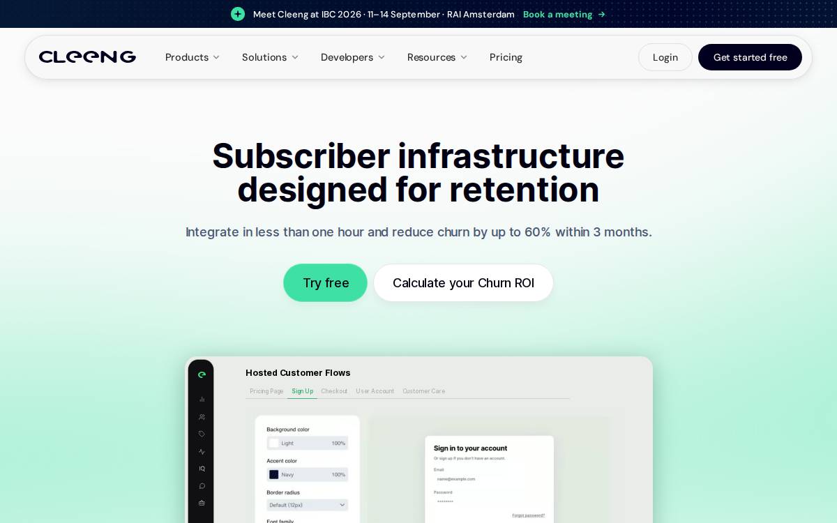 Cleeng website preview