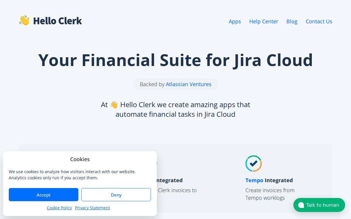 Clerk Invoices website preview