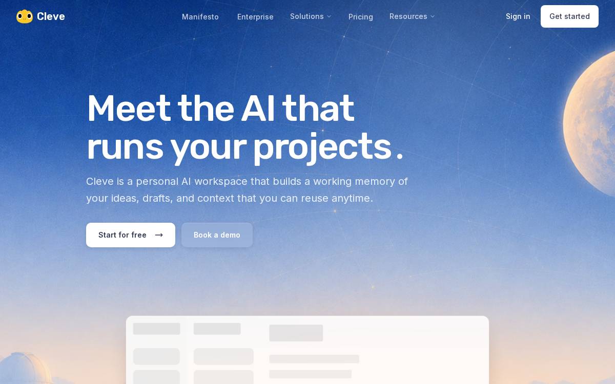 Cleve website preview