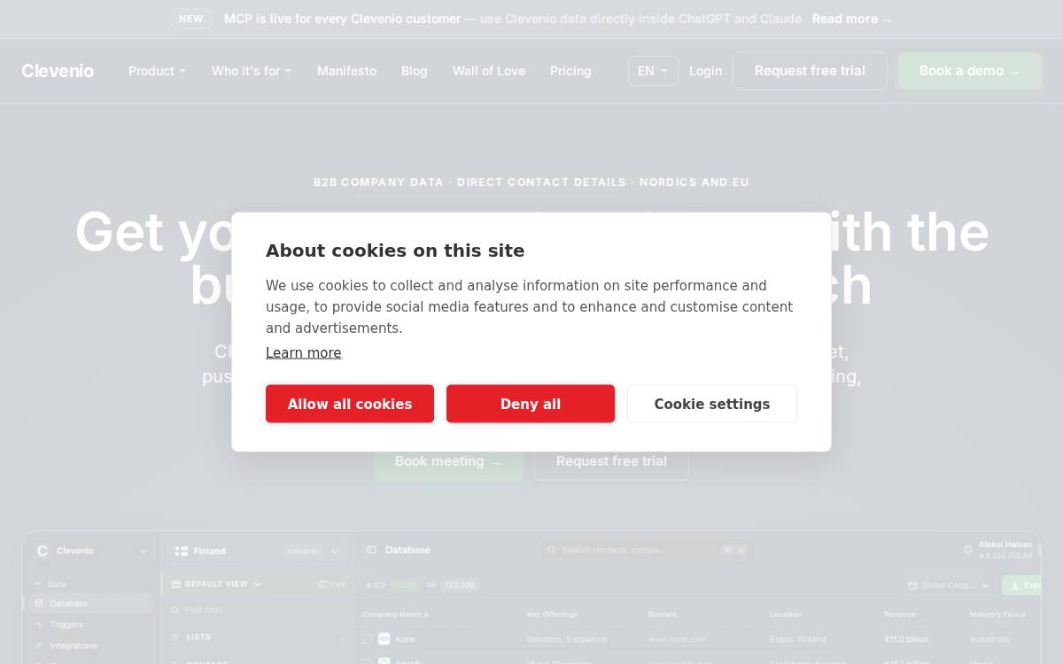 Clevenio website preview