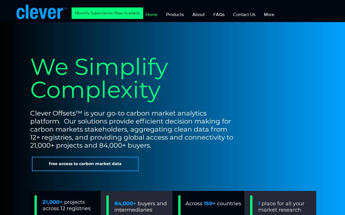 clever Offsets website preview