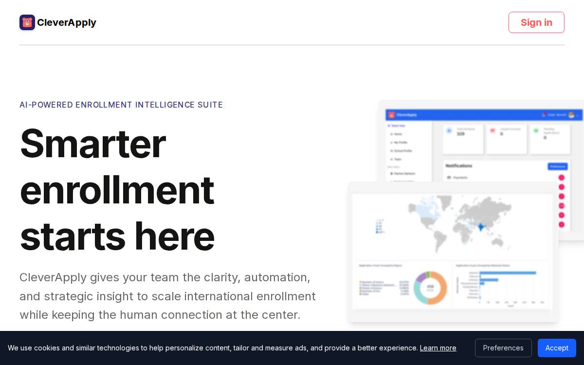 CleverApply website preview
