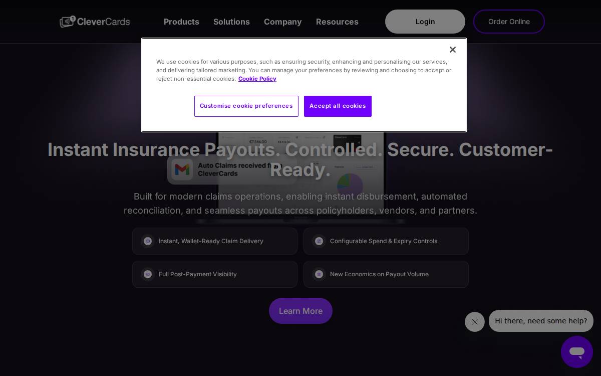 Clevercards website preview