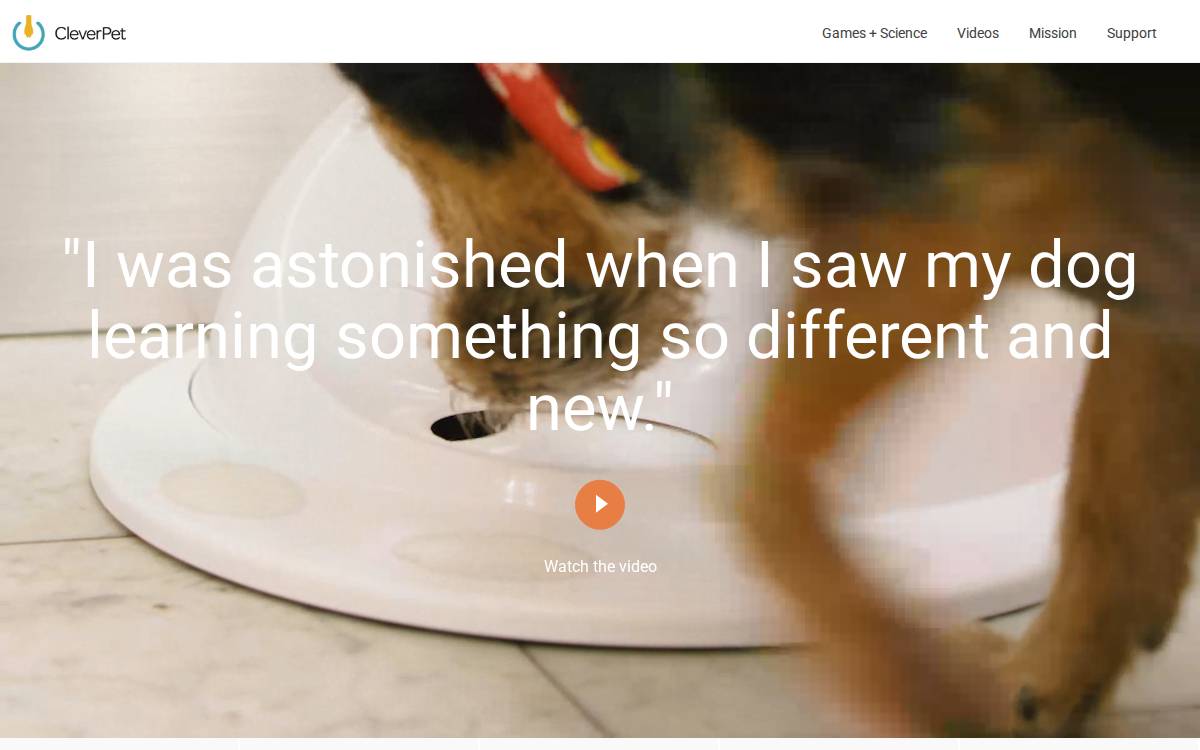 CleverPet website preview