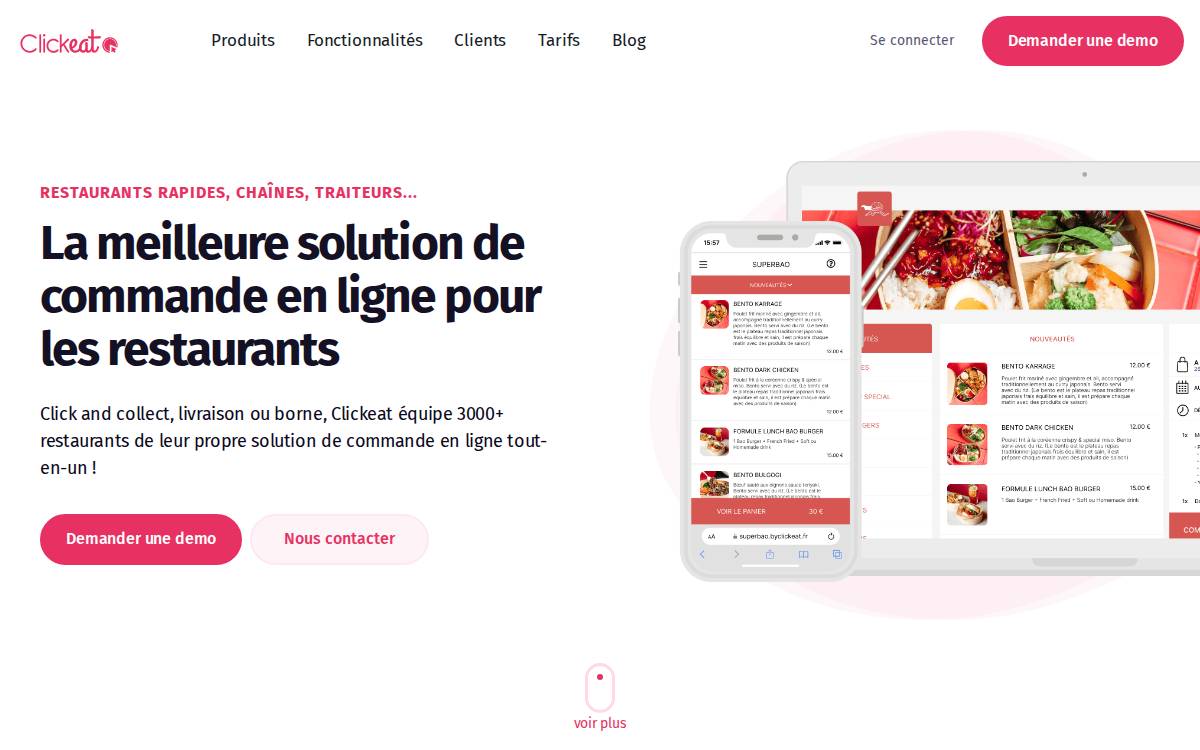 Clickeat website preview