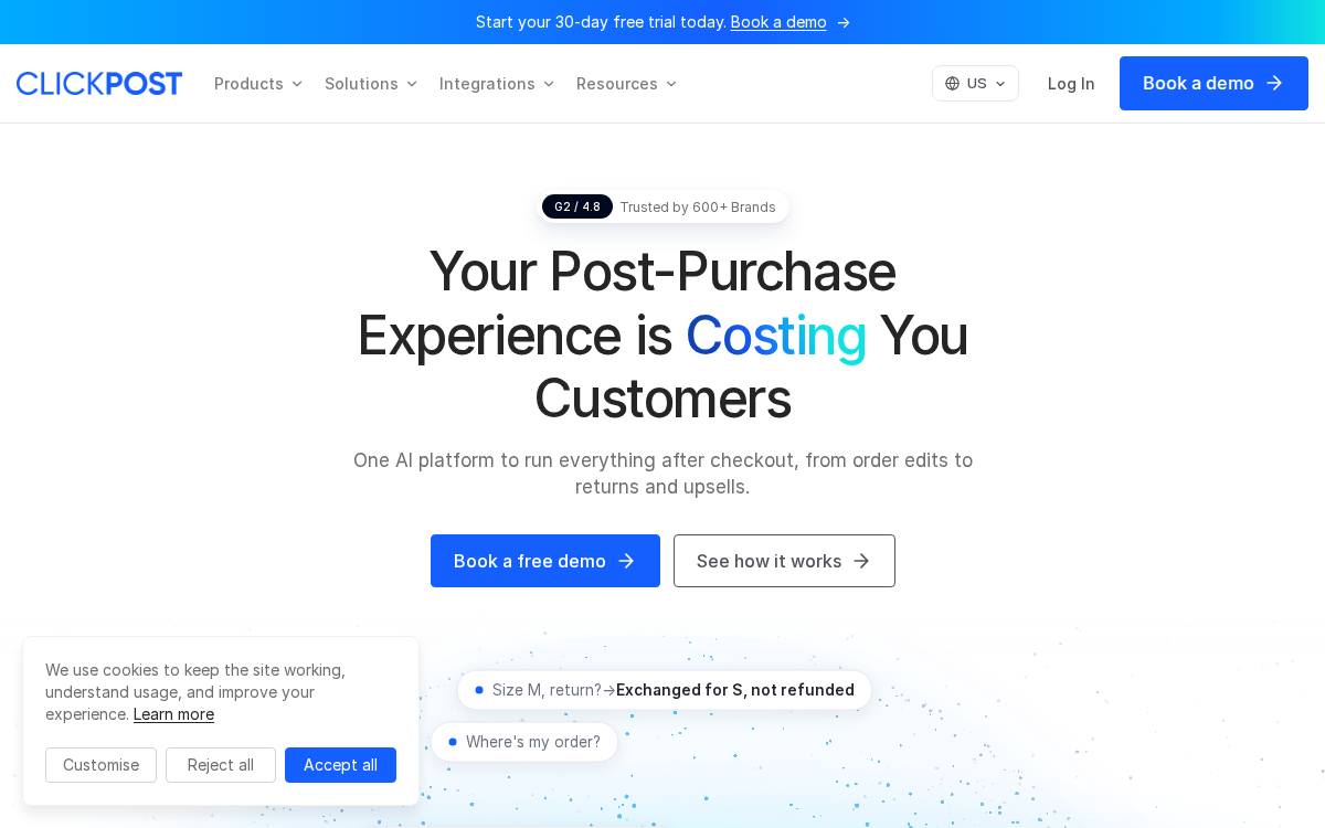 ClickPost website preview