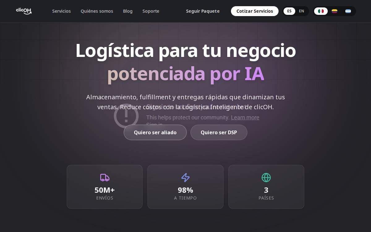 clicOH website preview
