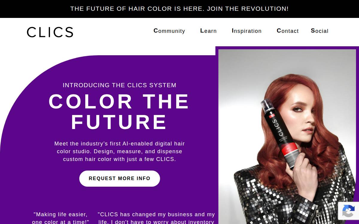 Clics website preview