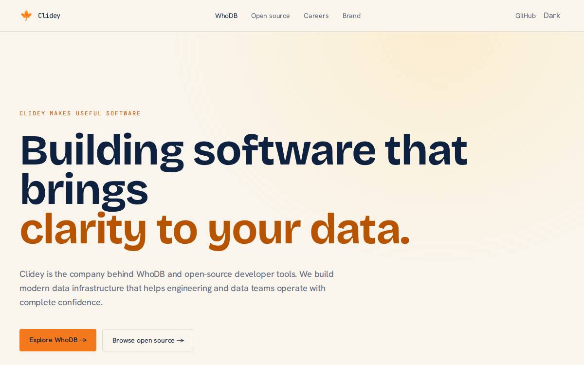 Clidey website preview