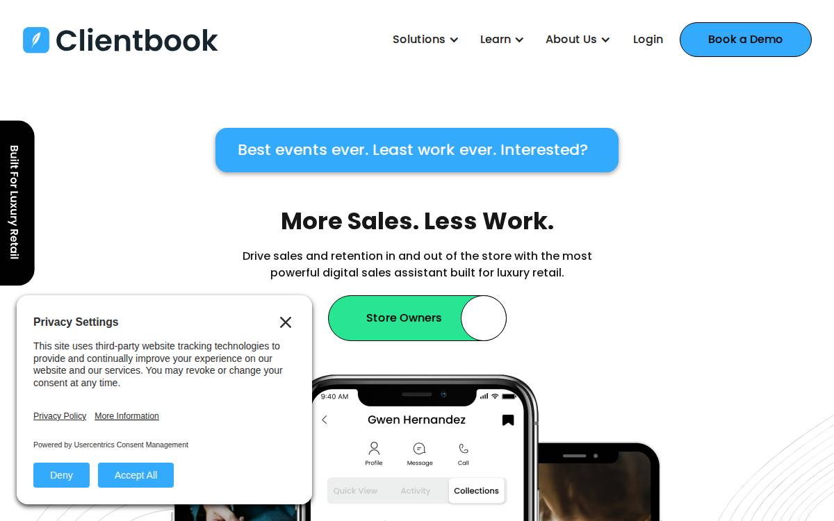 Clientbook website preview