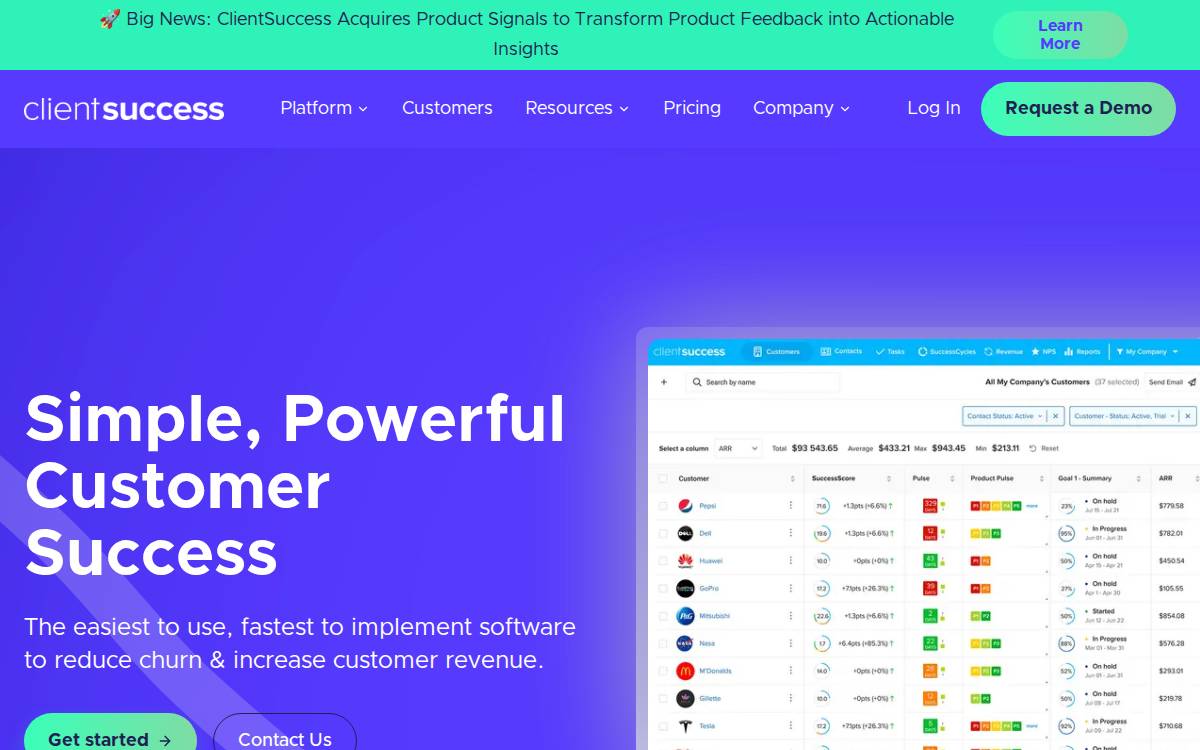 ClientSuccess website preview