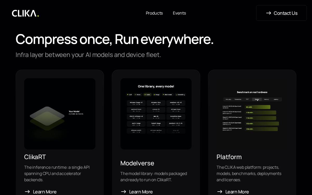 Clika website preview