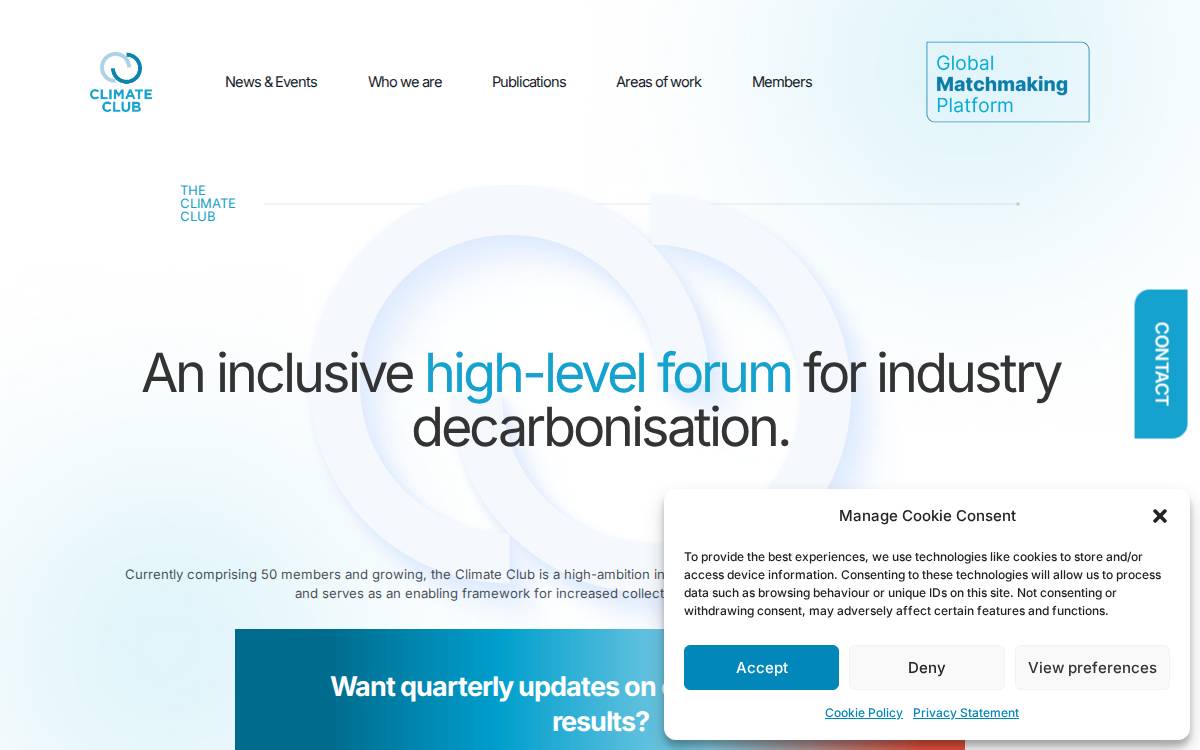 Climate Club website preview
