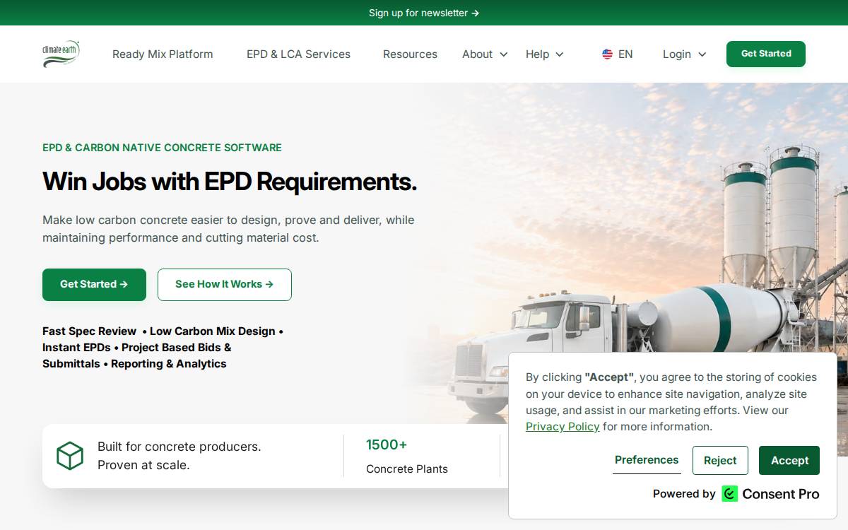 Climate Earth website preview