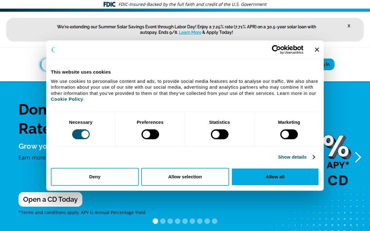 Climate First Bank website preview