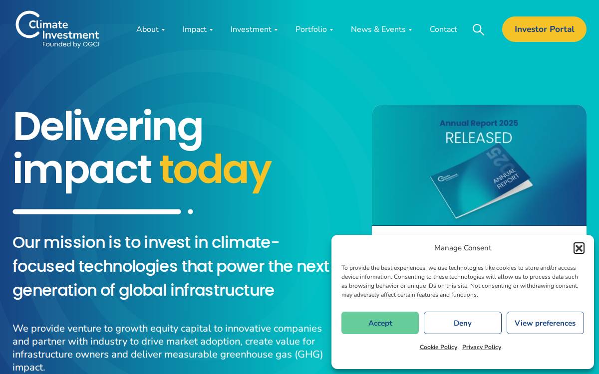 Climate Investment website preview