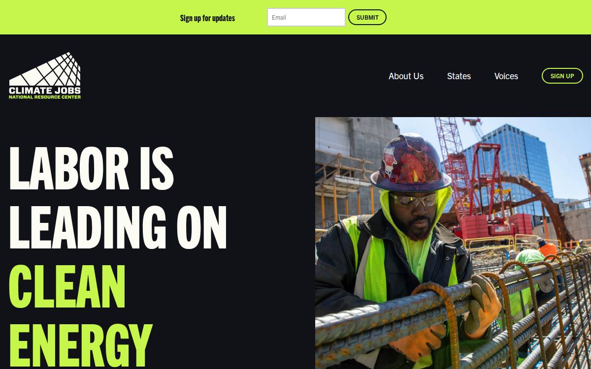 Climate Jobs National Resource Center website preview