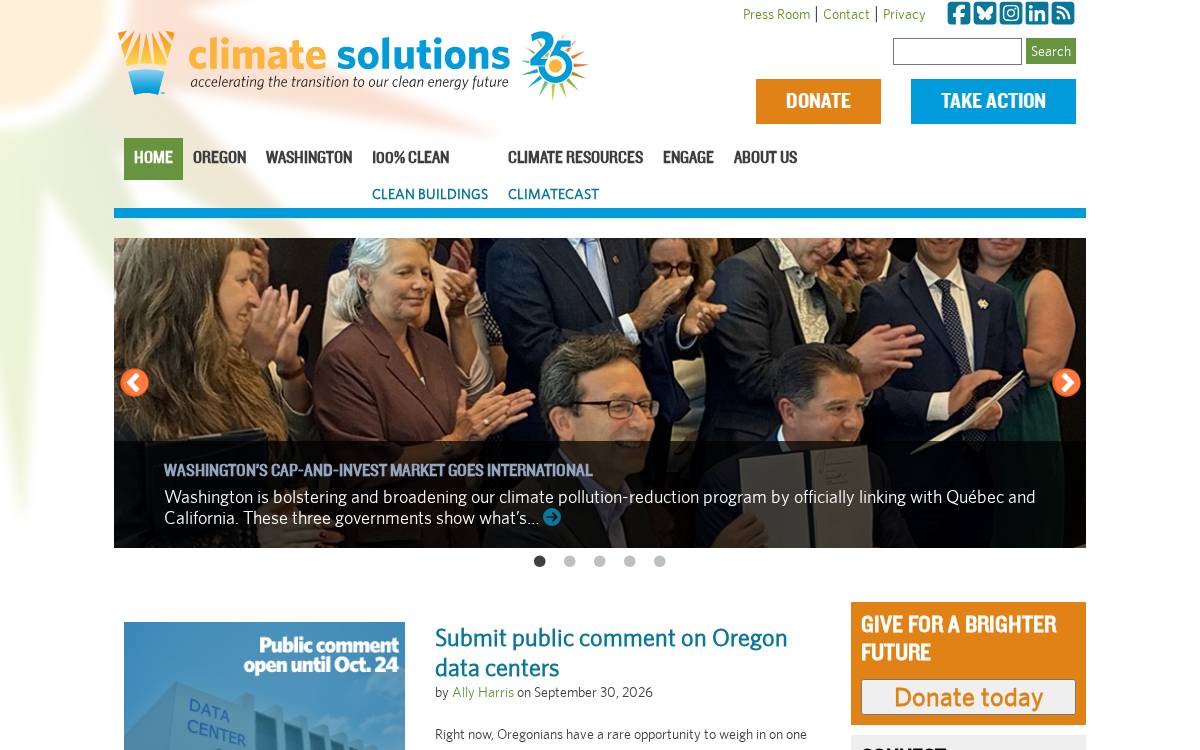 Climate Solutions website preview
