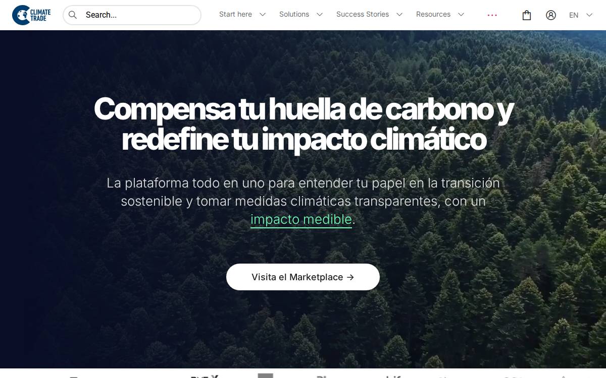 Climate Trade website preview