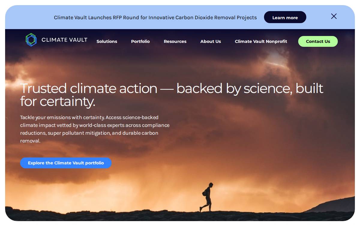 Climate Vault Solutions website preview