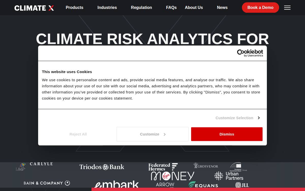 Climate X website preview