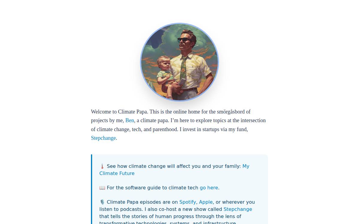 Climatepapa website preview