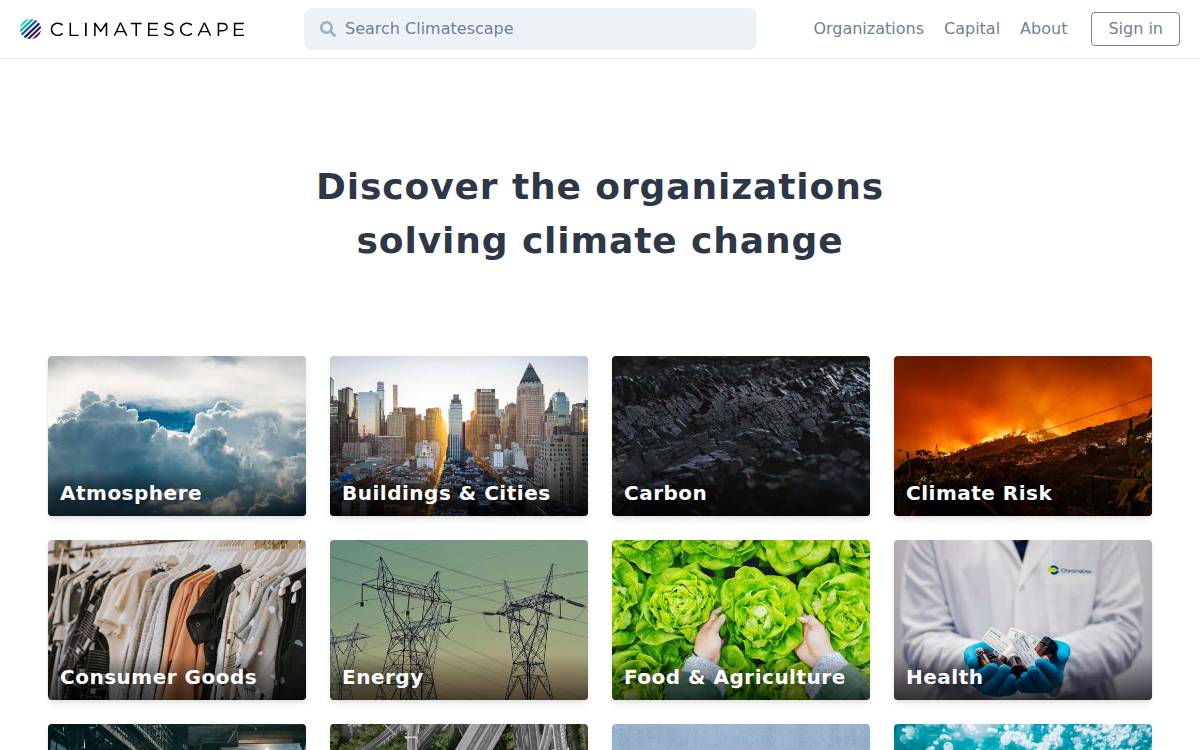 Climatescape website preview