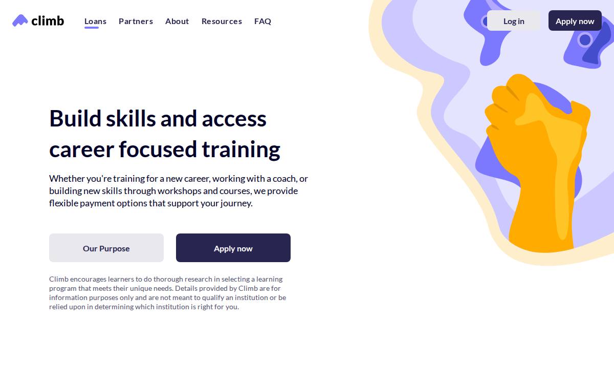 Climb Credit website preview