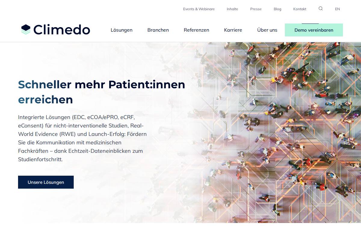 Climedo website preview