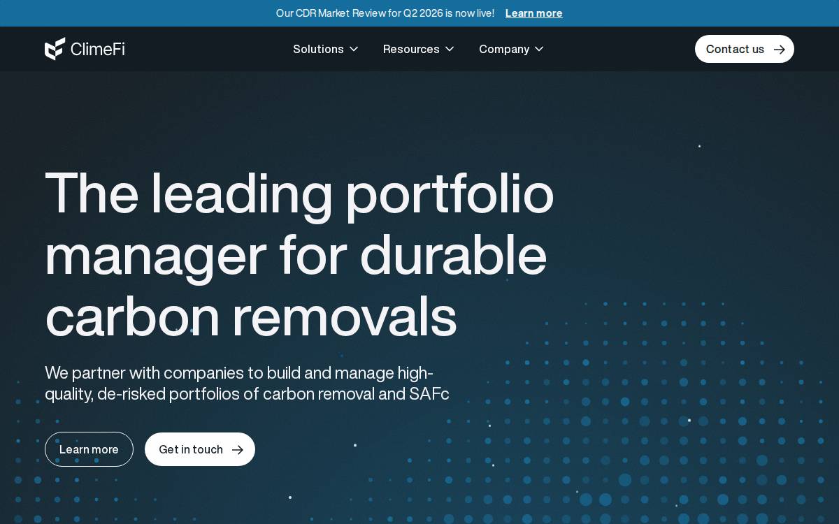 ClimeFi website preview