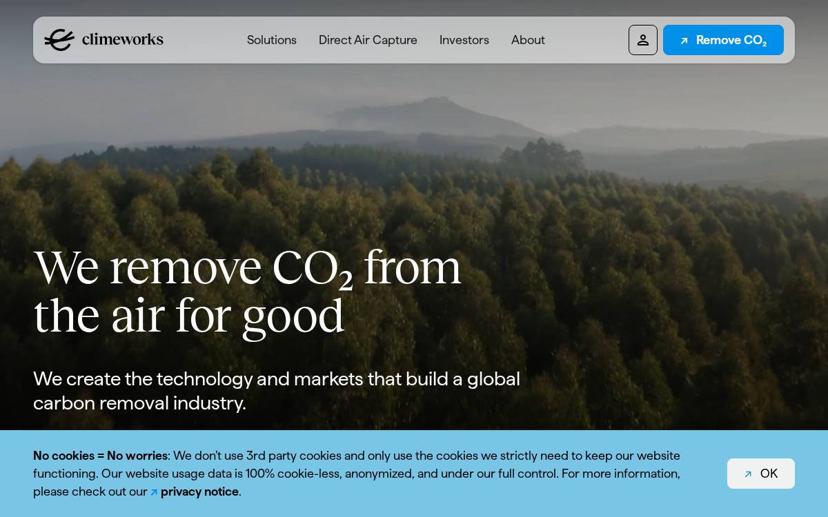 Climeworks website preview