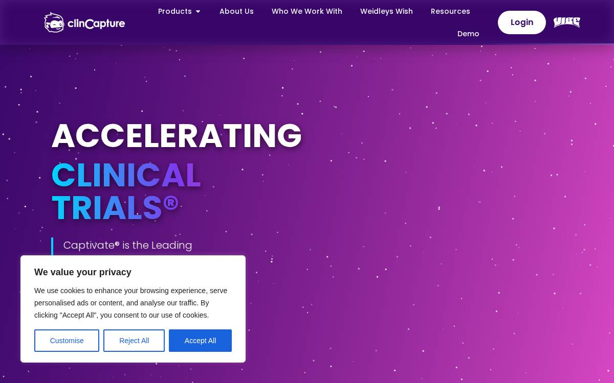 ClinCapture website preview