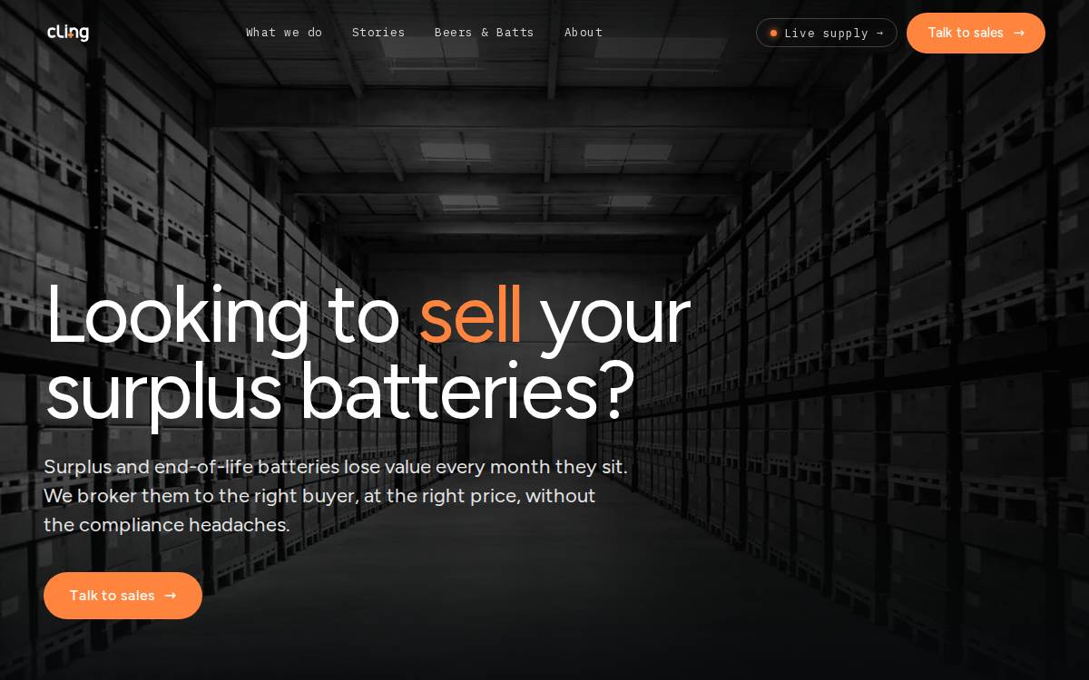 Cling Systems website preview