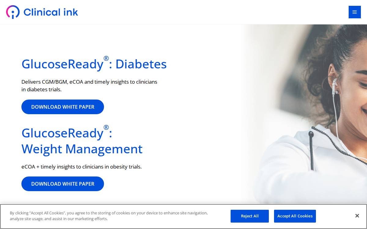 Clinical ink website preview