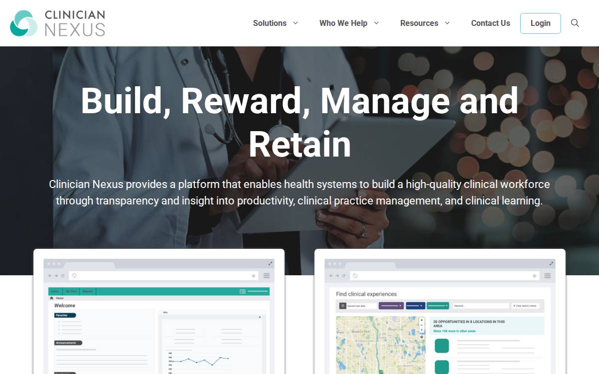 Clinician Nexus website preview