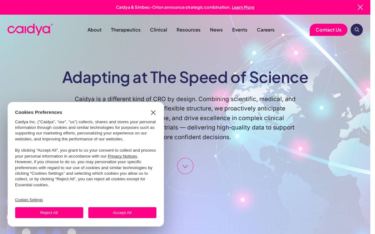 Clinipace website preview