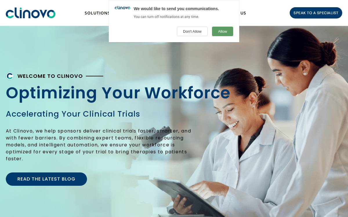 Clinovo website preview