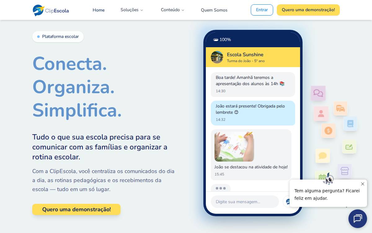 Clip Escola website preview