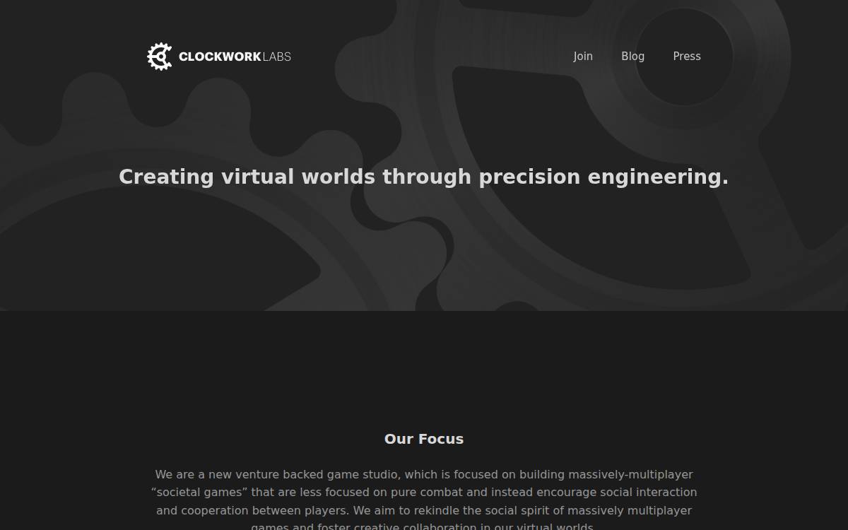 Clockwork Labs website preview
