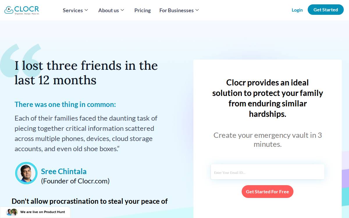Clocr website preview