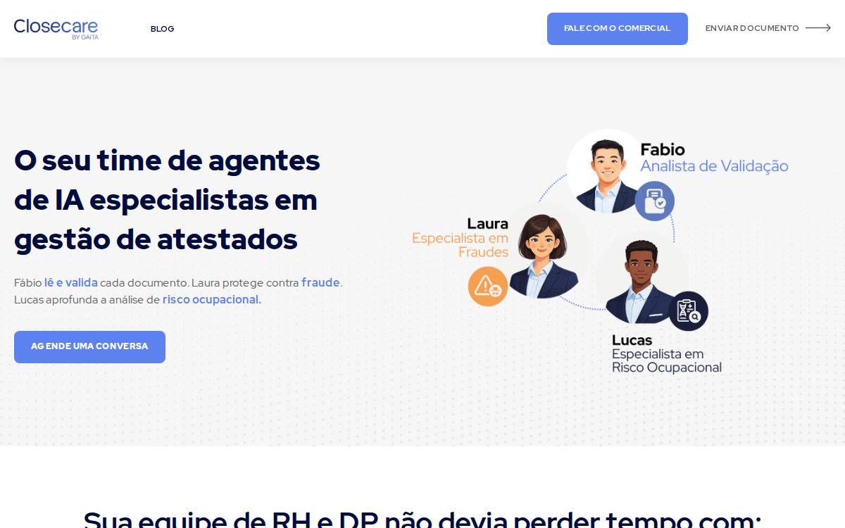 Closecare website preview